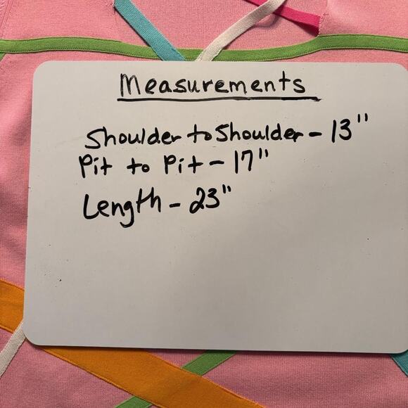 Prima Bella Sweater Pink Women's Size L Square neck 3/4 sleeve Preppy - Picture 6 of 7